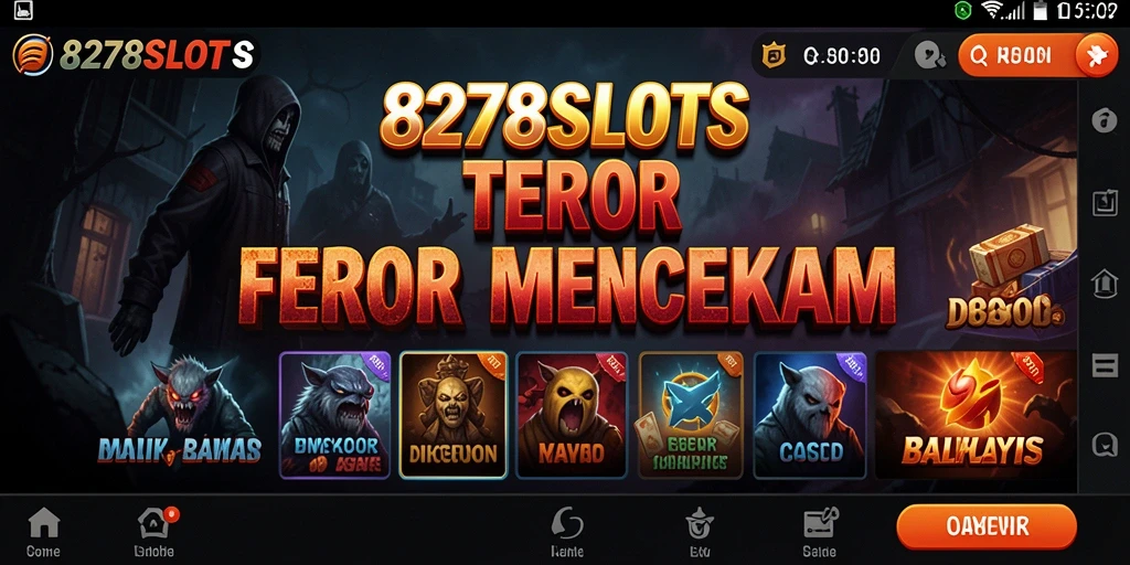 Tampilan gameplay menakutkan di 8278SLOTS dengan suasana kegelapan.