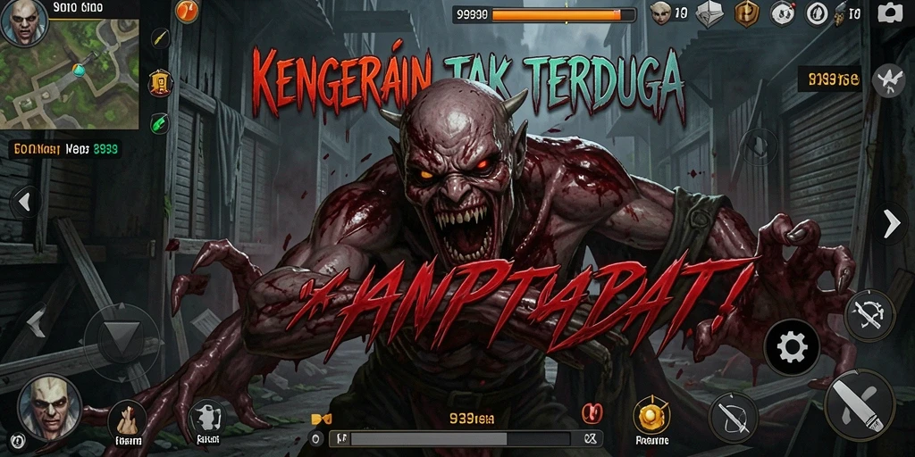 Screenshot gameplay 9939 menampilkan suasana mencekam dan menyeramkan.