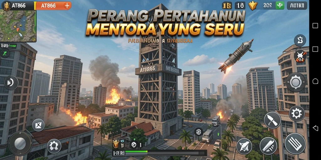 Tampilan menara yang siap bertempur melawan gelombang musuh.