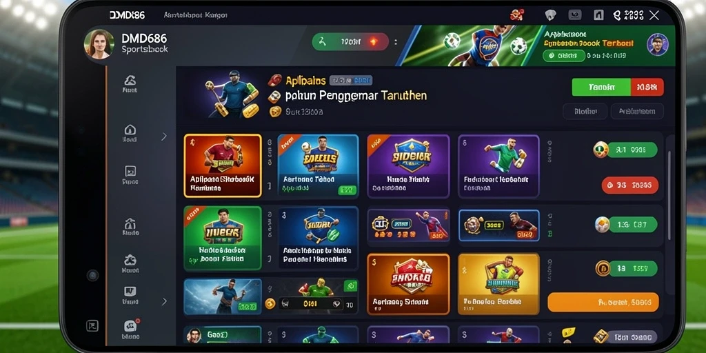 Tampilan screenshot DMD686 menampilkan fitur taruhan olahraga secara langsung.
