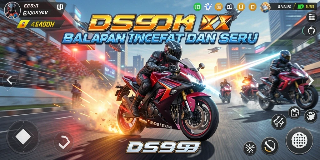 Gameplay seru di lintasan balapan motor.