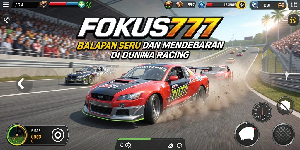 Tampilan gameplay FOKUS777 yang menampilkan balapan seru penuh adrenalin.