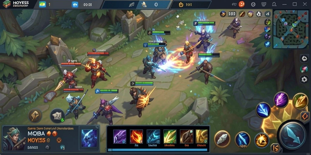Gameplay seru dalam pertarungan tim HOYE55 yang memukau.