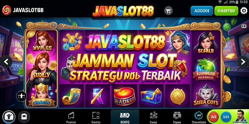 Tampilan gameplay seru dalam JAVASLOT88 dengan berbagai slot menarik.