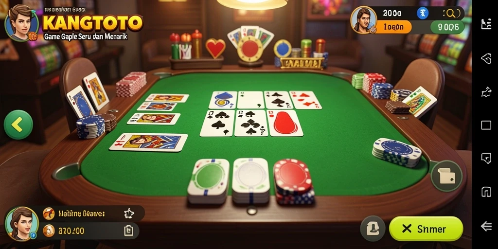 Tampilan gameplay seru KANGTOTO dalam permainan Gaple.