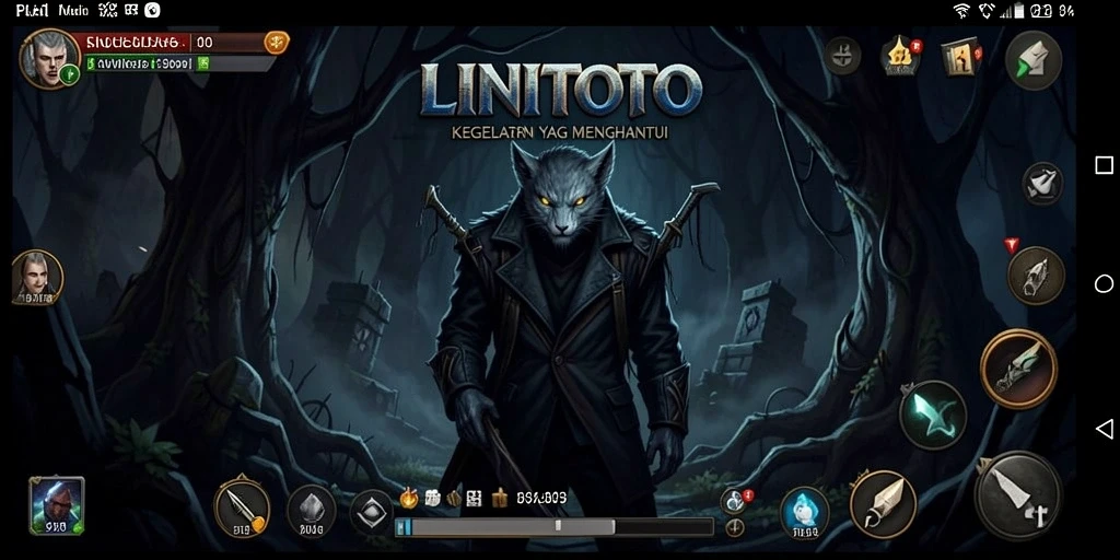 Tangkapan layar utama LINITOTO menunjukkan momen mencekam dalam gameplay.