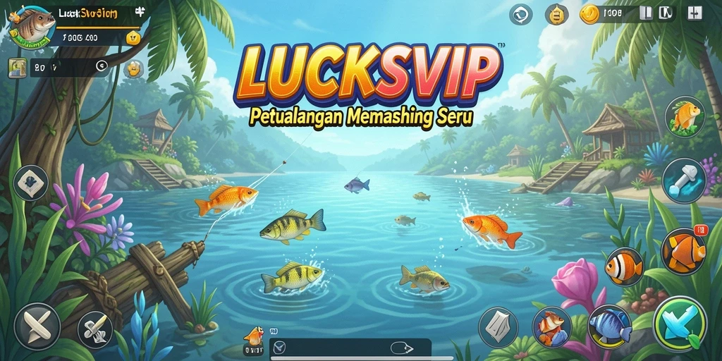 Tampilan gameplay LUCKSVIP yang mendebarkan saat menangkap ikan.