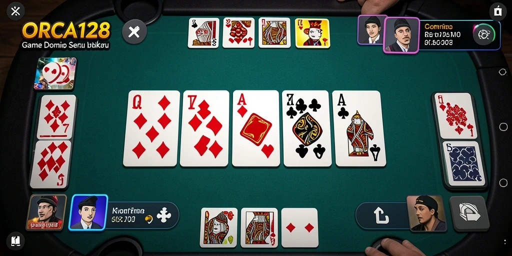 Screenshot gameplay ORCA128 menampilkan aksi seru permainan Domino.