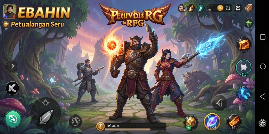 Screenshot gameplay REBAHIN yang menunjukkan pertarungan epik.