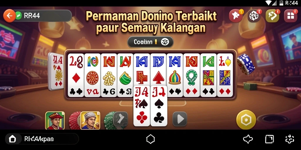 Screenshot gameplay RR44 yang menampilkan keseruan bermain Domino.
