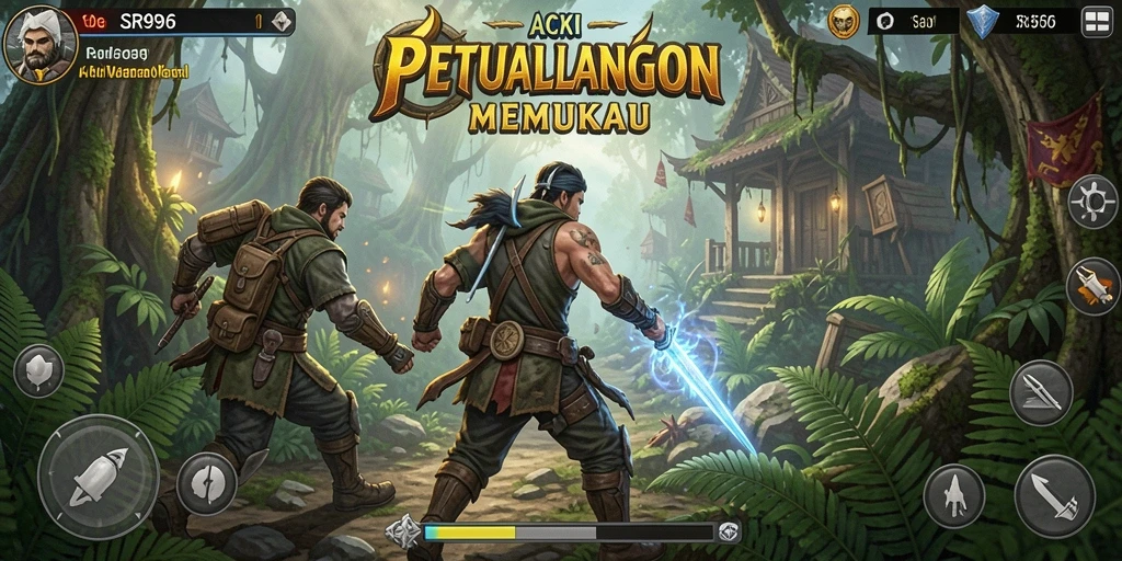 Tampilan gameplay aksi yang mendebarkan dan penuh tantangan.