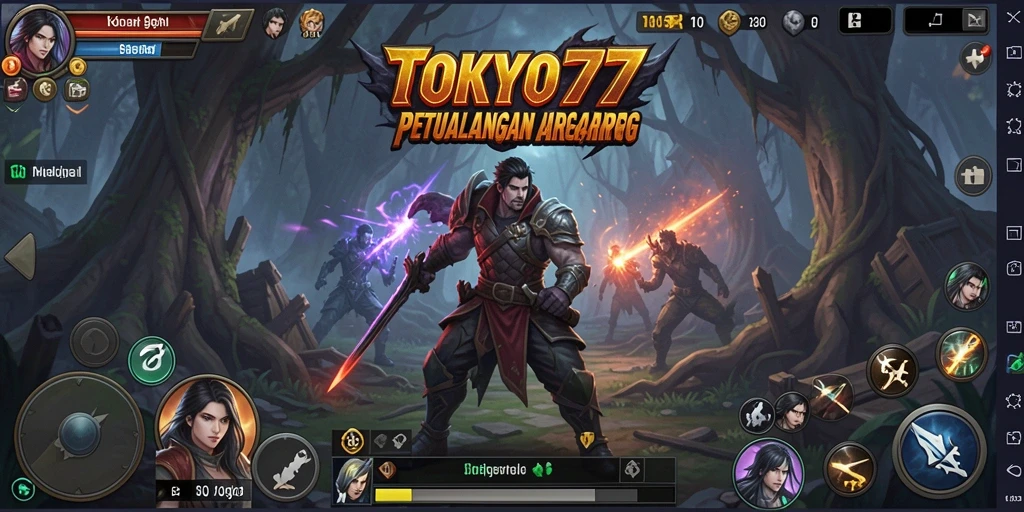 Gambaran gameplay seru di dunia petualangan TOKYO77.
